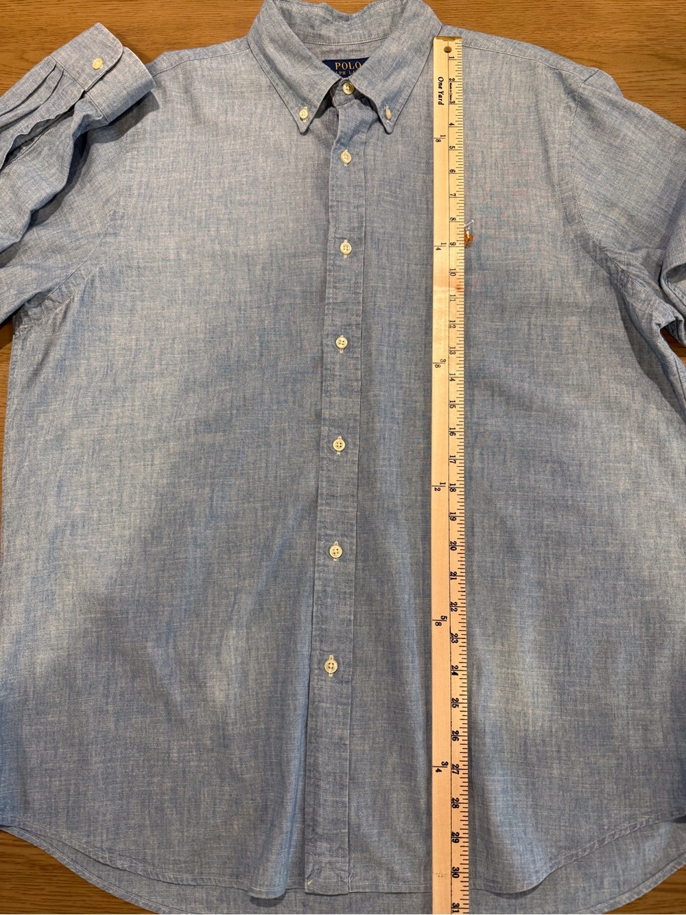 Polo Ralph Lauren Classic Fit Chambray Button Down Oxford Preppy Casual Shirt - Picture 8 of 12